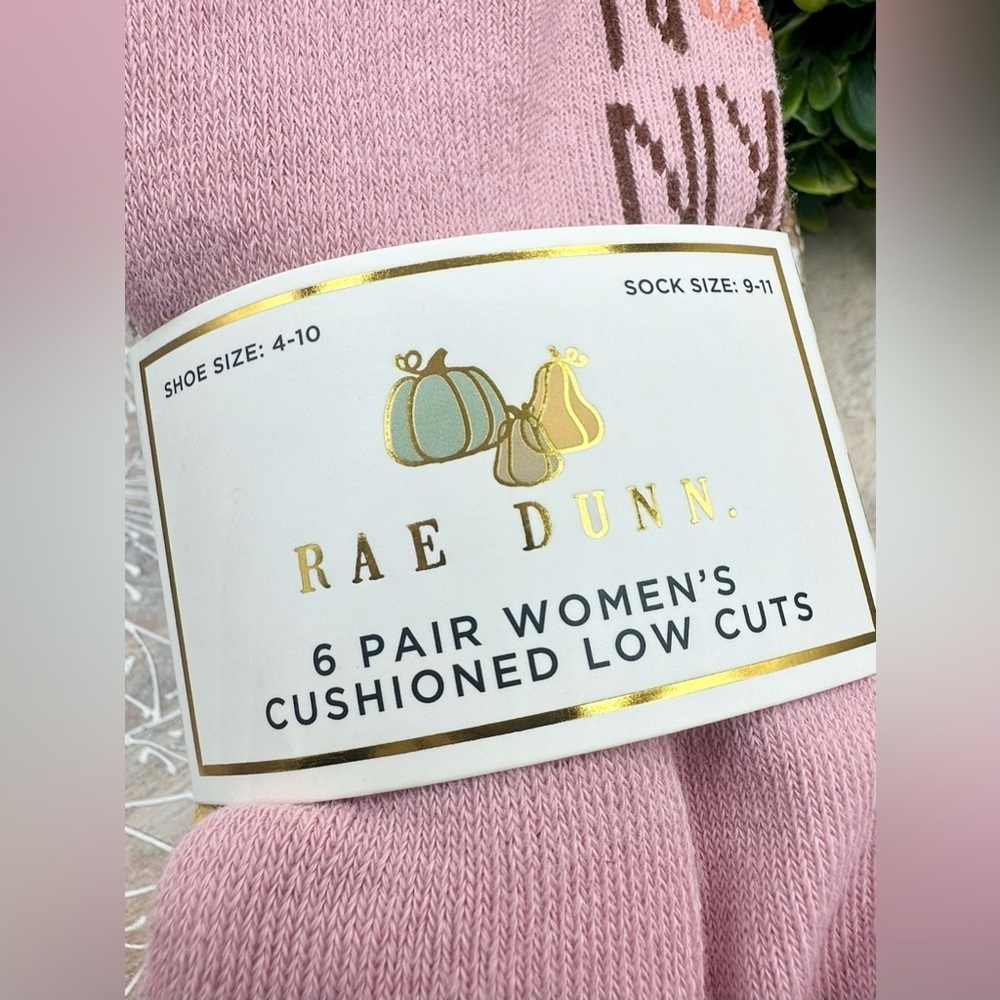 Rae Dunn Women’s 6 Pair Cushioned Low Cuts Socks in Pumpkin Patch Hello Fall NWT - Picture 6 of 6